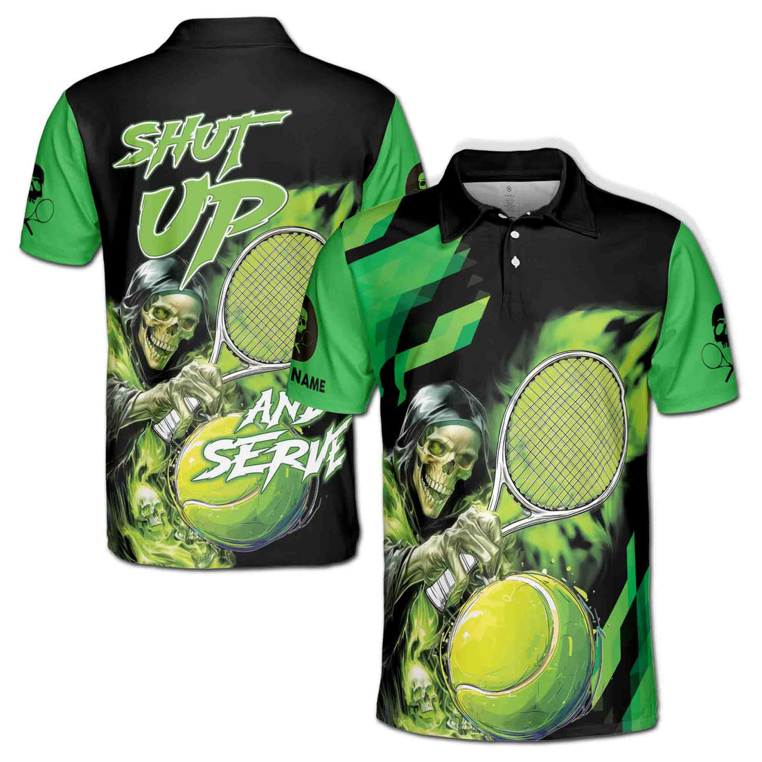 Custom Name Lets The Death Play Tennis Men's Polo Shirt S-5XL
