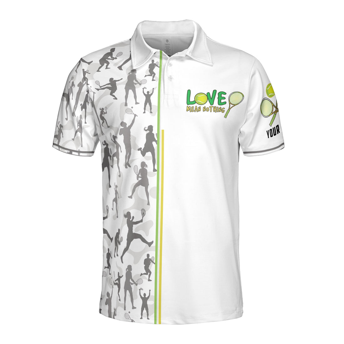 Custom Name Eat Sleep Tennis and Repeat Men's Polo S-5XL