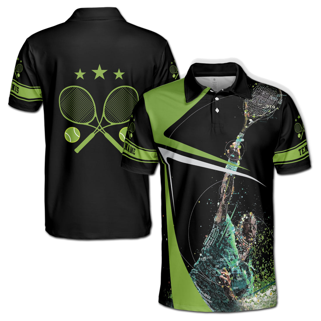 Custom Name Tennis Champion Have Star Men's Polo S-5XL