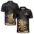 Custom Name Golden Darts Team Black Men's Polo Shirt S-5XL