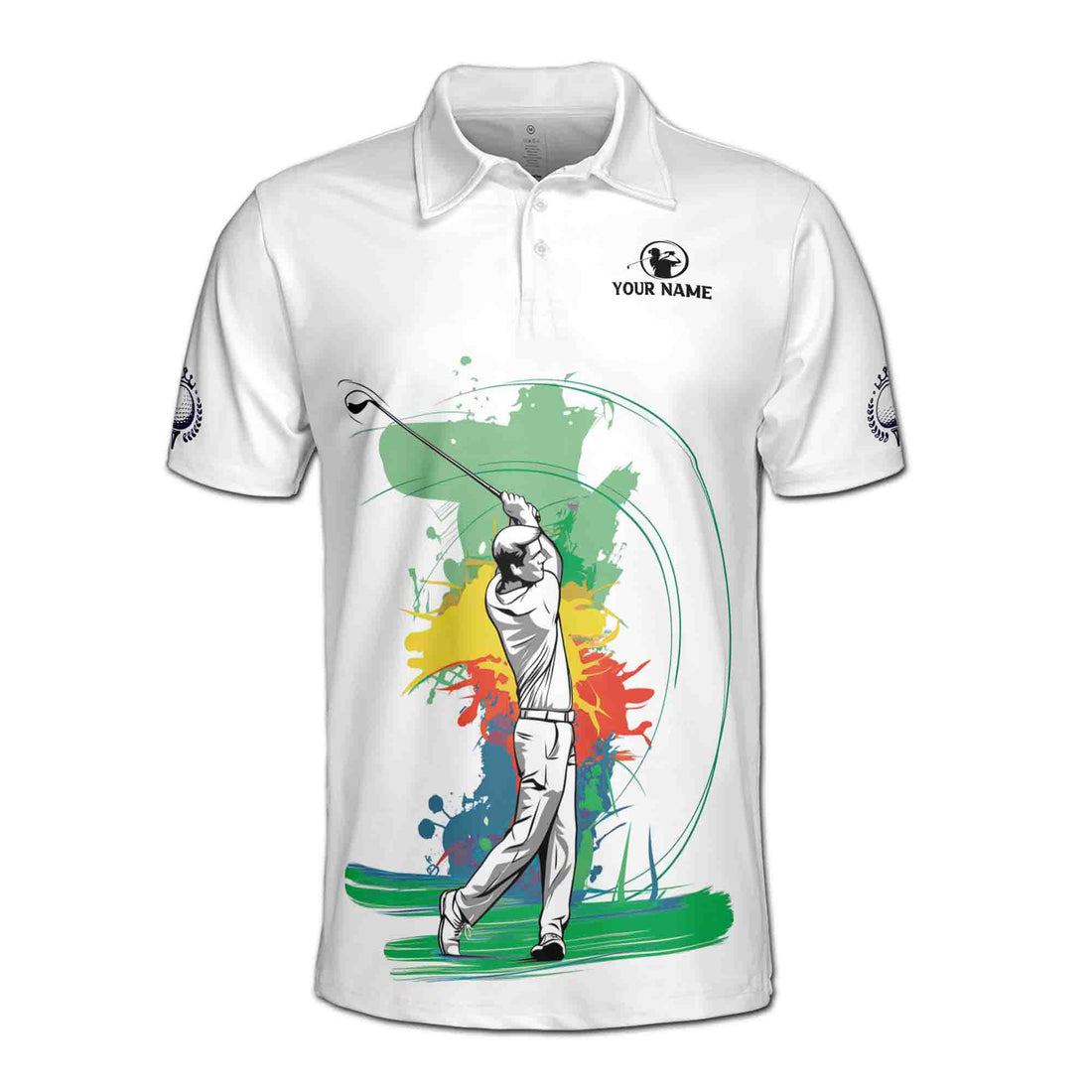 Customized Colorful Golfer Look For The Ball Repeat Men's Polo Shirt S-5XL