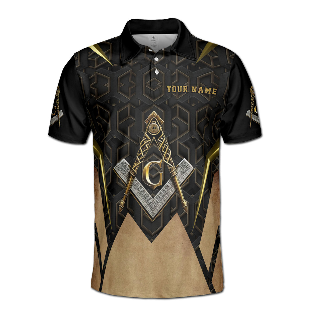 Customized Master Mason Freemasonry Grunge Men's Polo Shirt S-5XL