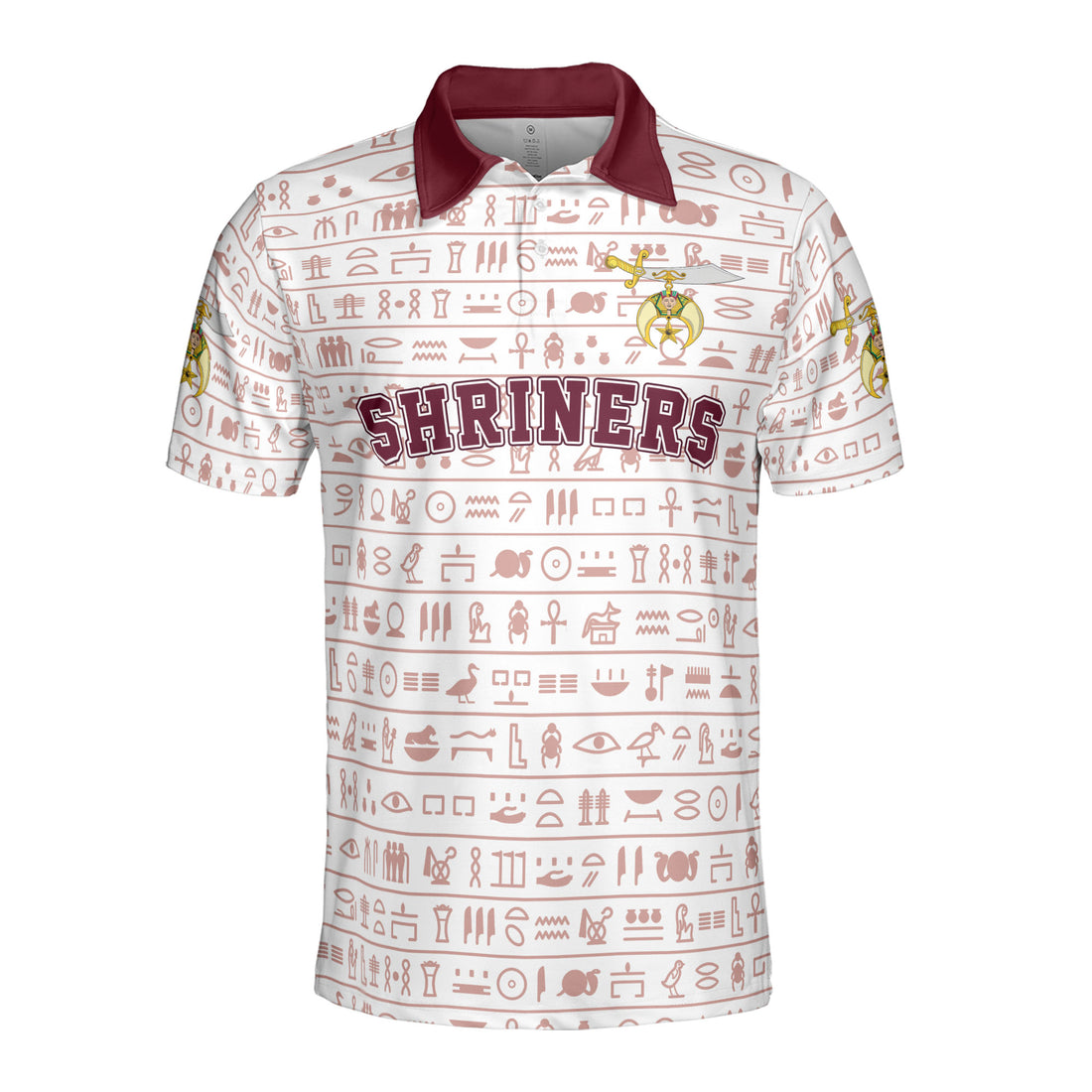 Customized Noble Polo Shriners Egyptian Patterns Men's Polo Shirt S-5XL