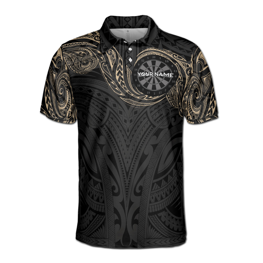 Customized Darts Board With Tattoo Tribal Pattern Men's Polo S-5XL