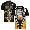 Customized Try To Keep Up Playing Darts Drinking Beer Men's Polo Shirt S-5XL