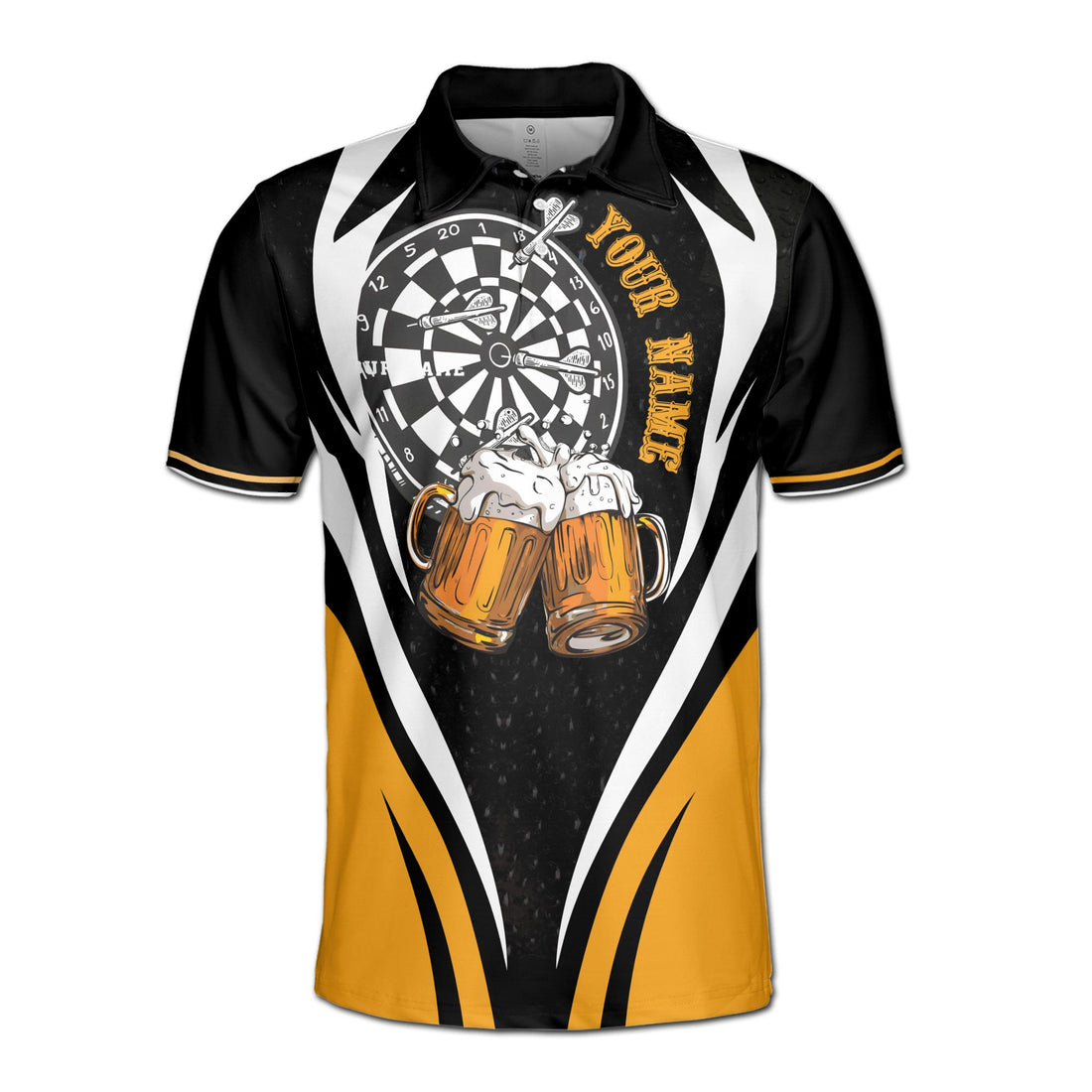 Customized Try To Keep Up Playing Darts Drinking Beer Men's Polo Shirt S-5XL