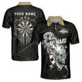 Customized Darts with Skull, Play Hard Dartboard Men's Polo Shirt S-5XL