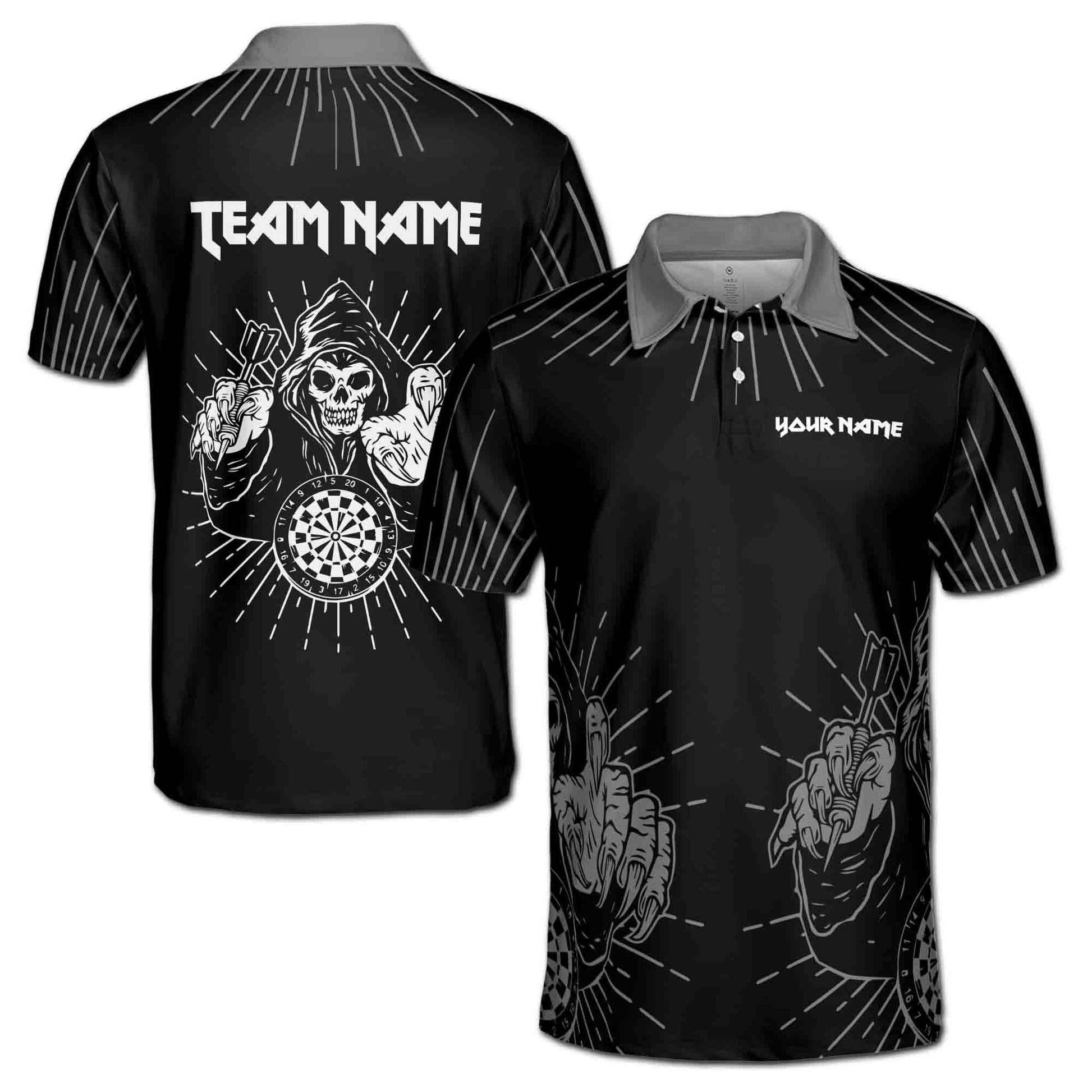 Custom Team Name Darts Funny Throw of Death Men's Polo Shirt S-5XL