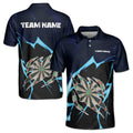 Custom Team Name Darts Thunder Dark Navy Men's Polo Shirt S-5XL