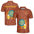 Custom Team Name Funny Darts and Beer Men's Polo Shirt S-5XL