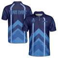 Custom Team Name Playing Darts Navy Blue Men's Polo Shirt S-5XL