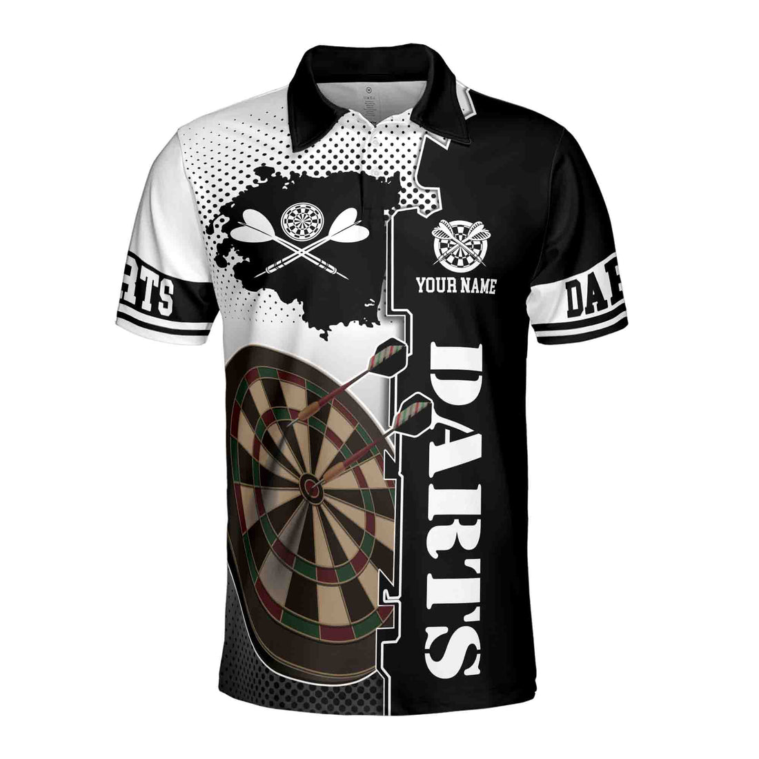 Personalized Name White Dartboard 3D Polo Shirt Men's Polo Shirt S-5XL