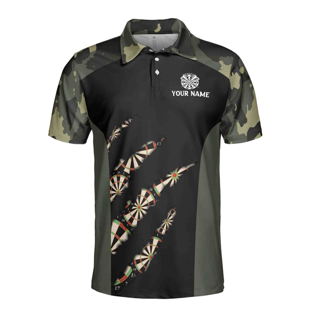 Custom Camo Dart Shirts Darts Arrow Vintage Style Men's Polo Shirt S-5XL