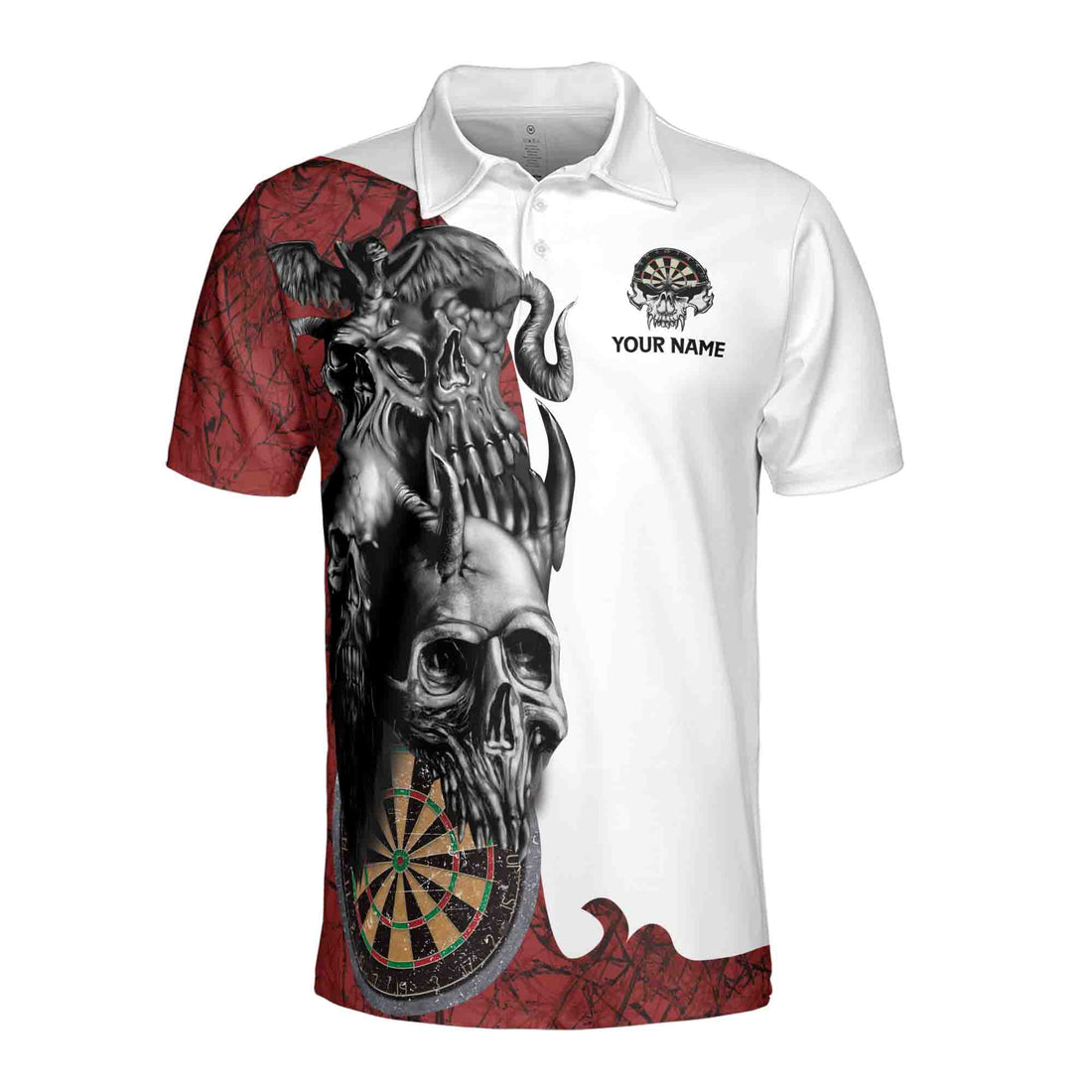 3D Printed Customized Skull Dart board Men's Polo Shirt S-5XL