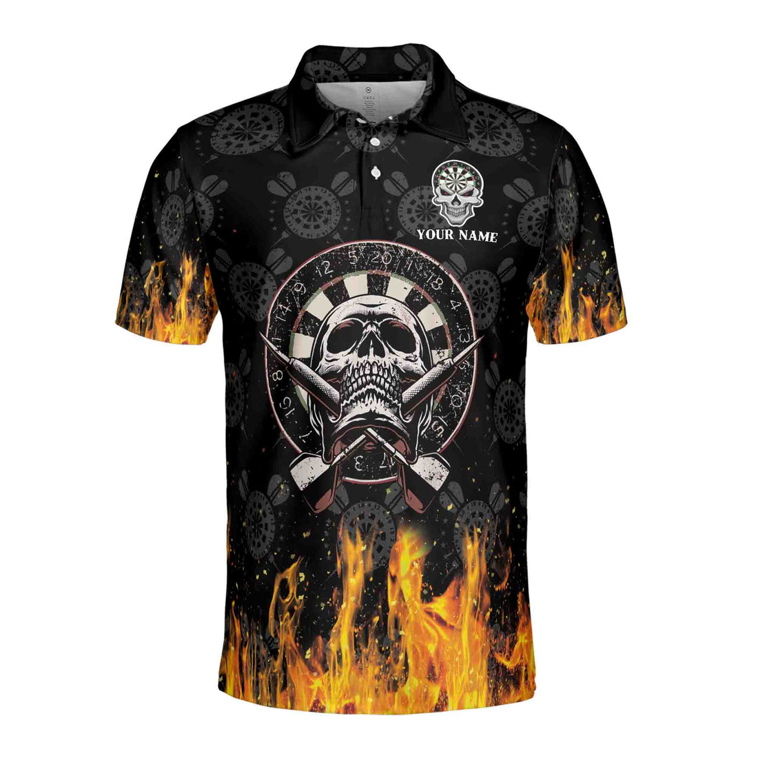 Personalized Play Dart Fire And Skull Men's Polo Shirt S-5XL