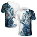 Mens Disc Golf Custom Name Blue Camo Disc Golf Basket Men's Polo Shirt S-5XL