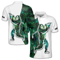 Bigfoot Golf Tropical Leaves Pattern Custom Sasquatch Men's Polo Shirt S-5XL