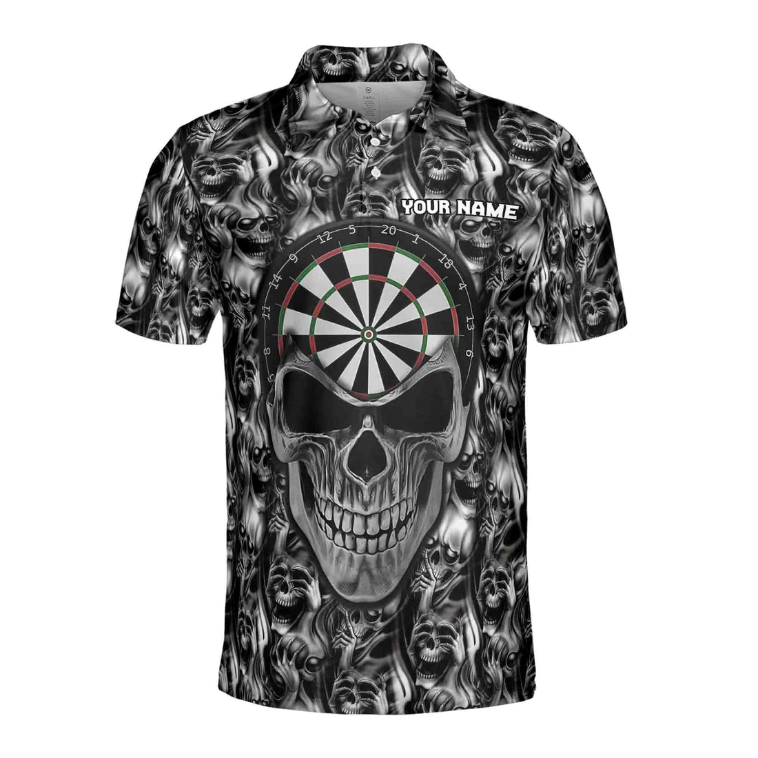 3D Printed Customized Skull Dartboard Casual Men's Polo Shirt S-5XL