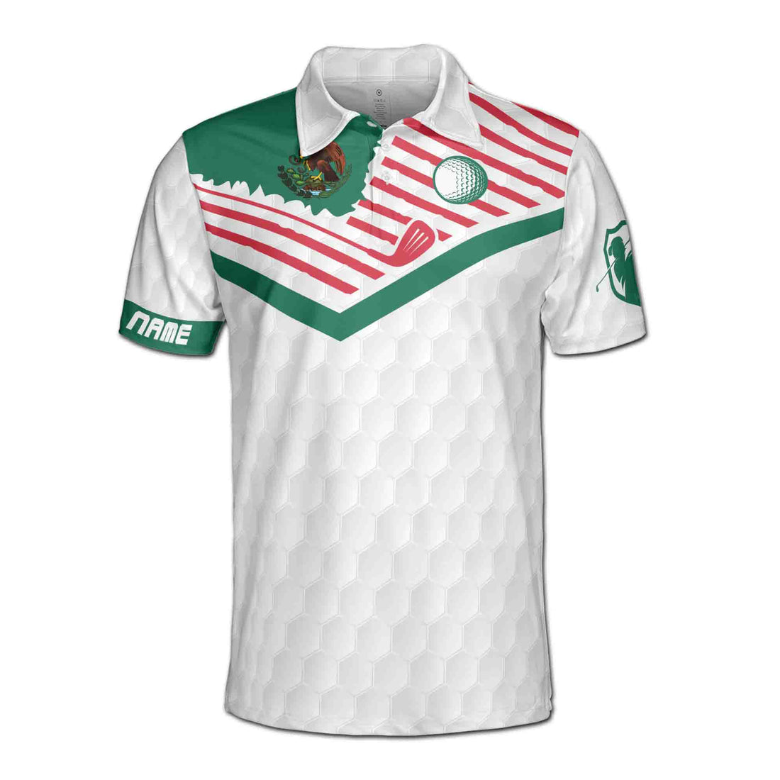 Mexico Flag World's Okayest Golfer Custom Men's Polo Shirt S-5XL