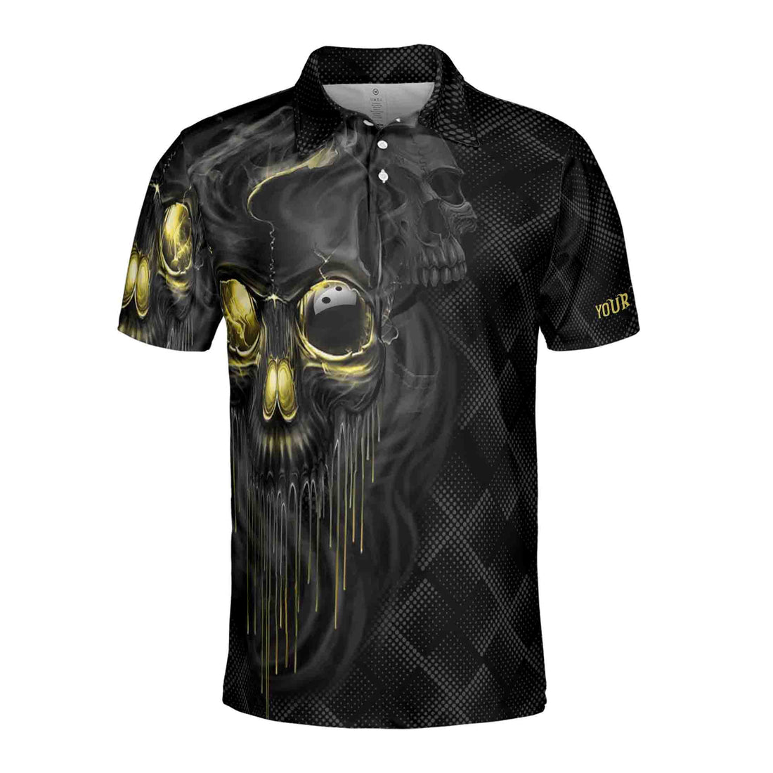 Bowling Shut Up Polo Shirt, Scary Halloween Gift Idea For Male Bowlers, Skull Bowling Men's Polo Shirts S-5XL