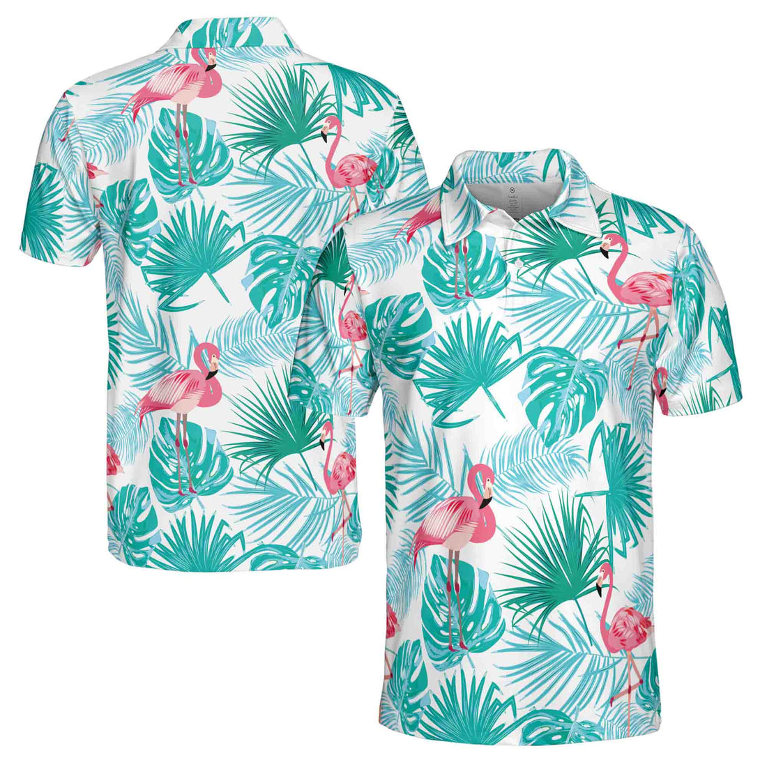 Aloha Tropical Palm Tree Bright Summer Flamingo Golf Men's Polo Shirts S-5XL