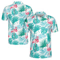 Aloha Tropical Palm Tree Bright Summer Flamingo Golf Men's Polo Shirts S-5XL