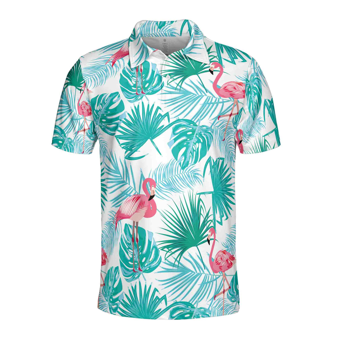 Aloha Tropical Palm Tree Bright Summer Flamingo Golf Men's Polo Shirts S-5XL
