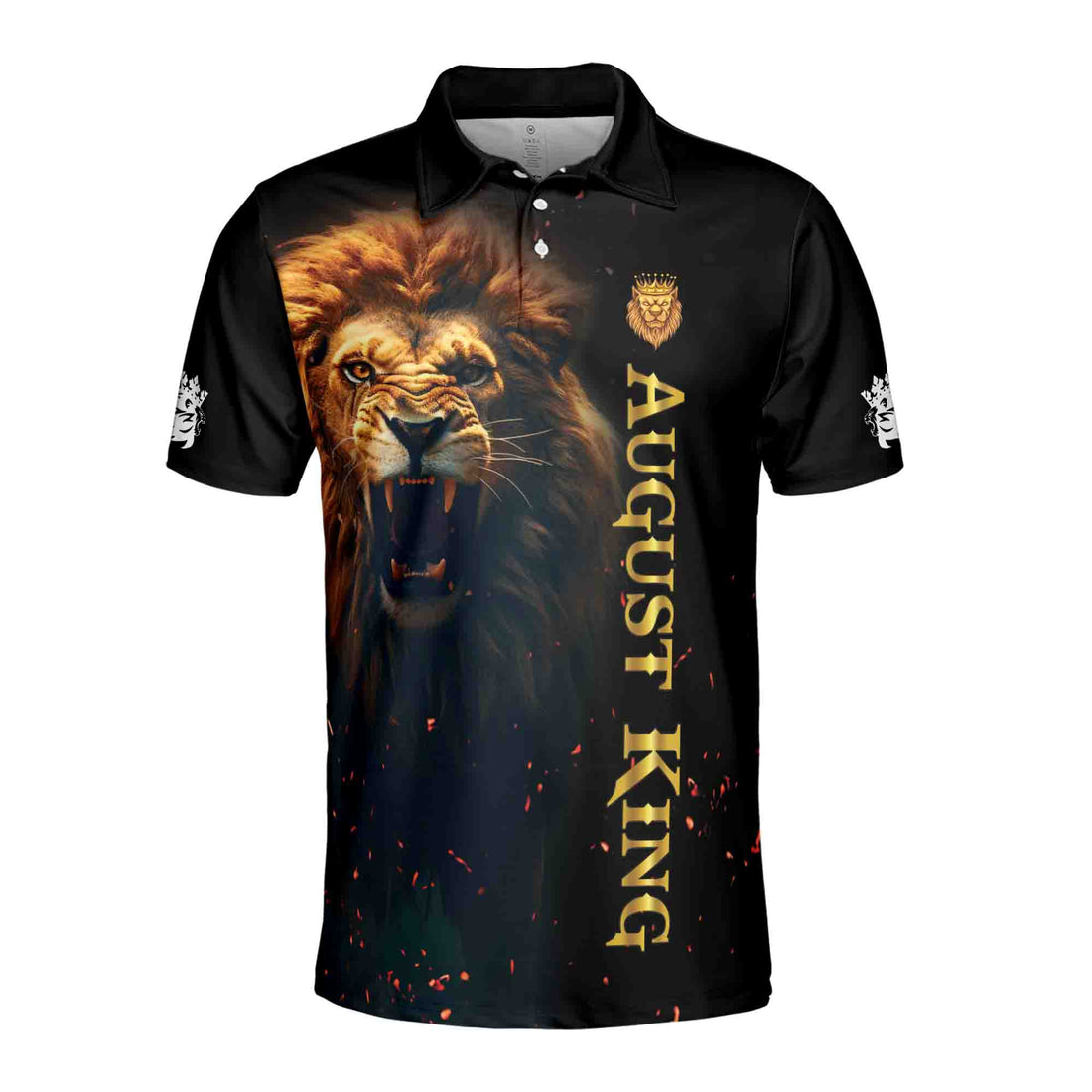 August King The Lion Grunge Men's Polo Shirt S-5XL