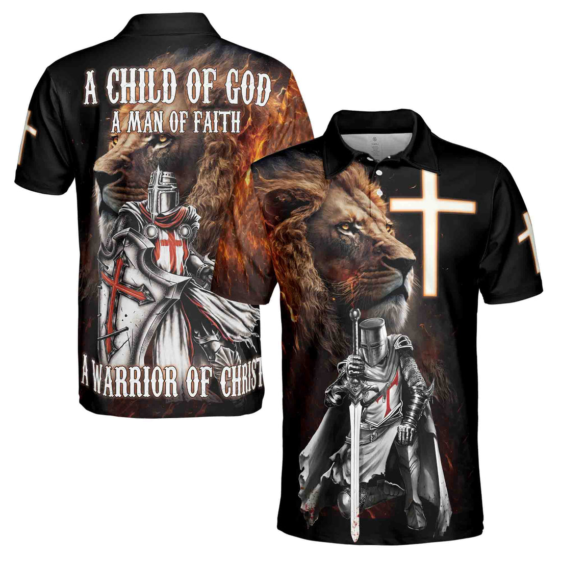 Believe In Christ Knight Templar Men's Polo Shirt S-5XL