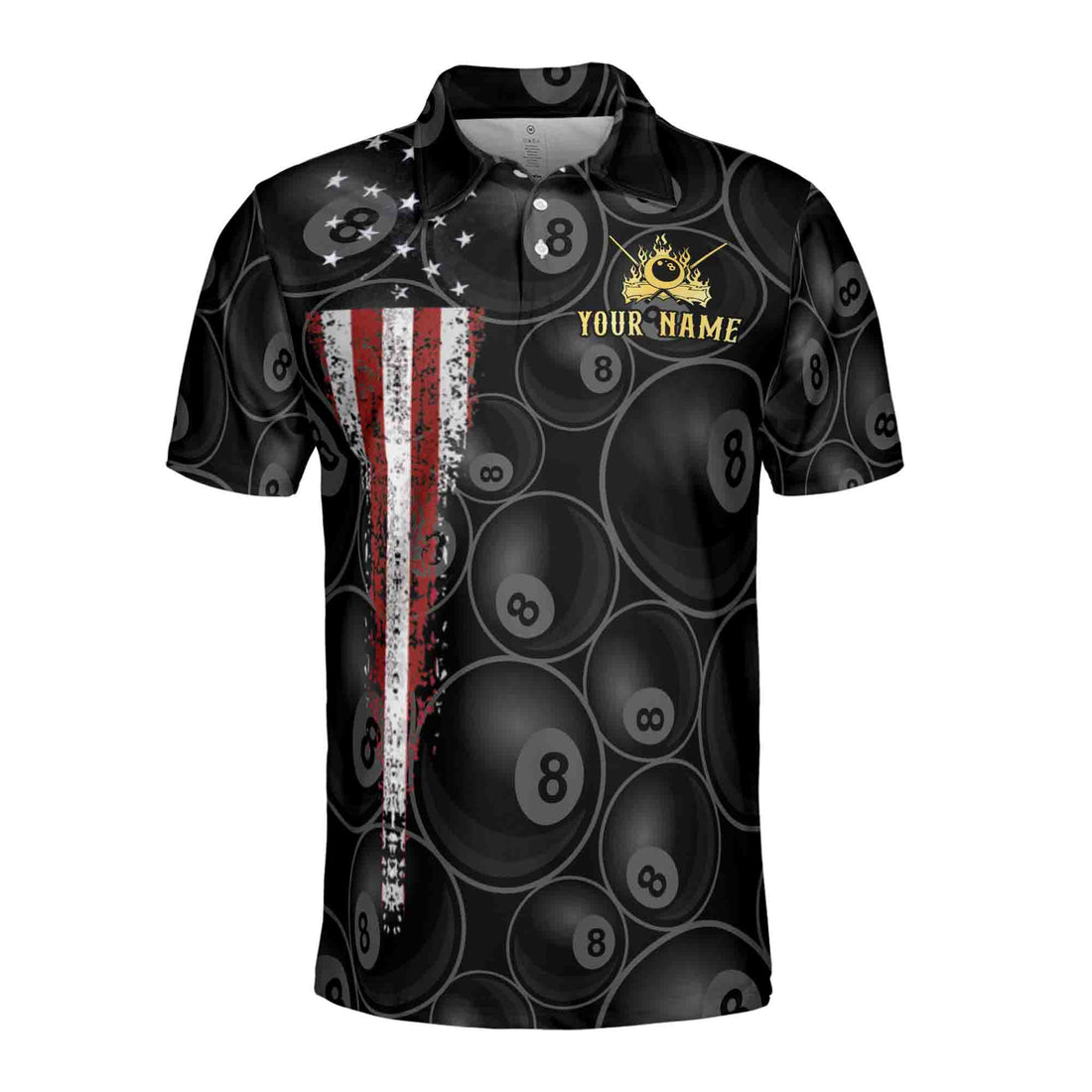 Personalized Name and Team Billiards Pool Team Club Men 3D Men's Polo Shirt Size S-5XL