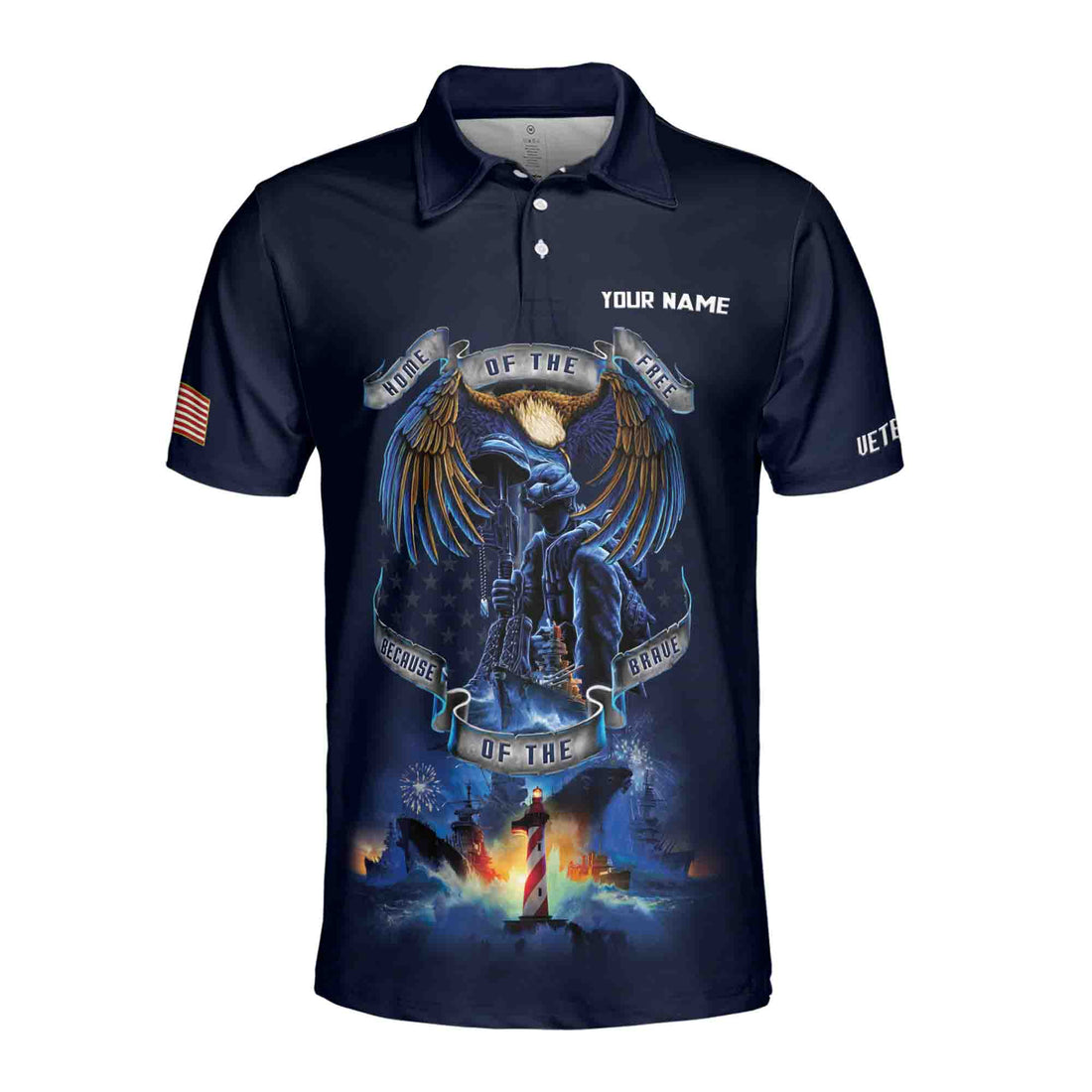 Veteran Blue Eagle American Warrior US Army 3D Men's Polo Shirt Size S-5XL