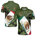 Customize Mexico Flag Camouflage Army 3D All Over Print Men's Polo Shirts S-5XL