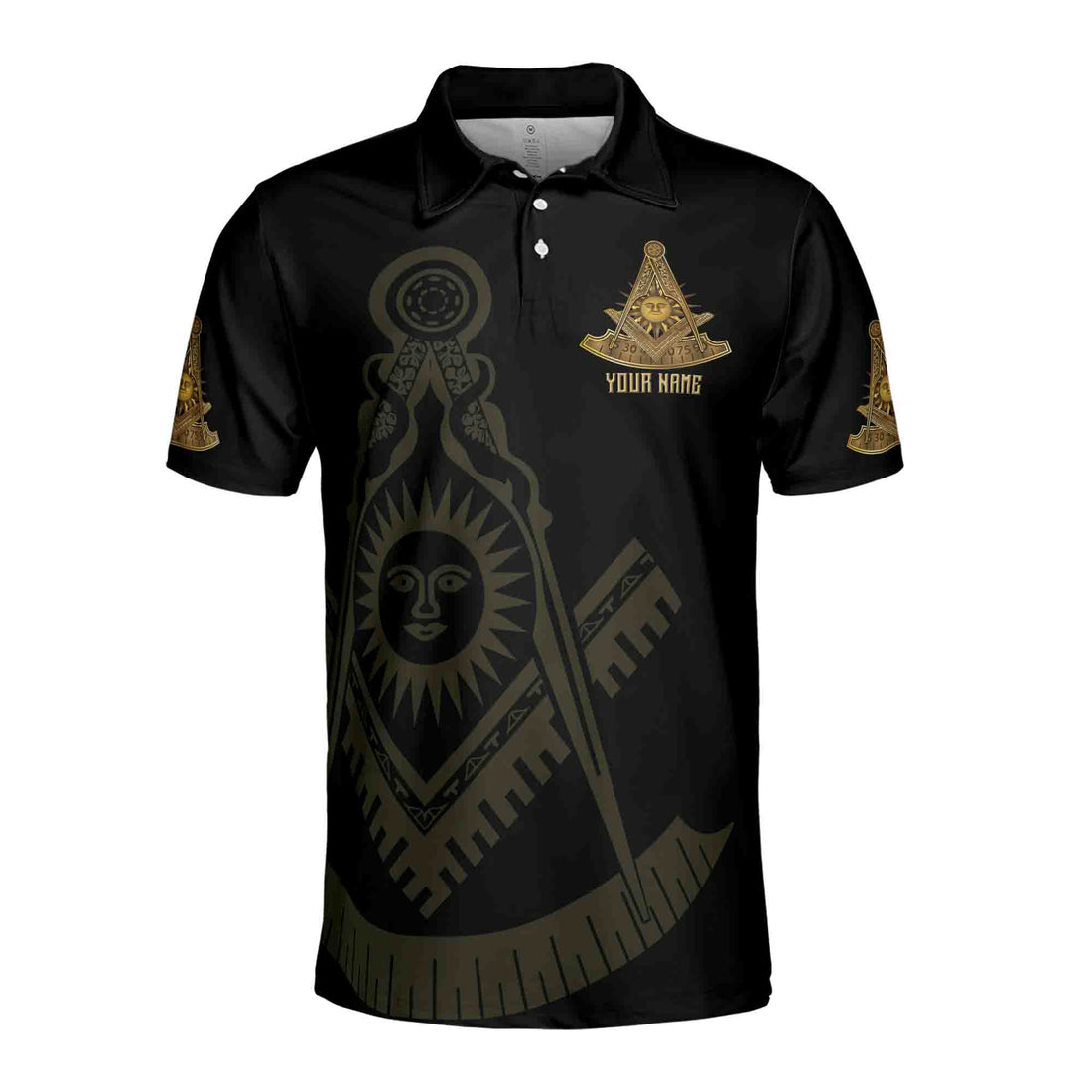 Custom Lodge Name Masonic Past Master Sun Freemason 3D Men's Polo Shirts S-5XL