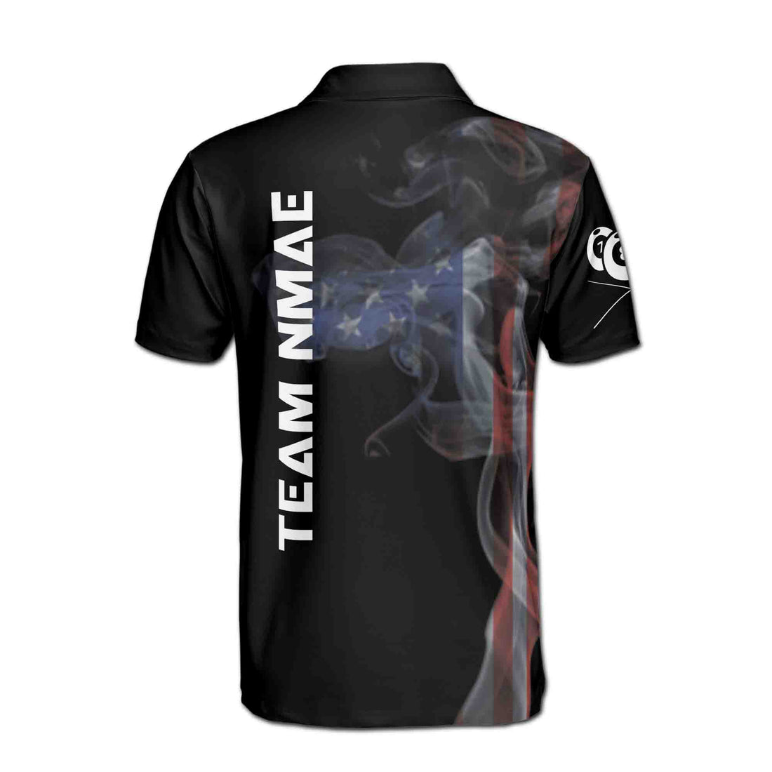 US FLag Smoke Pattern Custom Billiard Team 3D Men's Polo Shirt S-5XL
