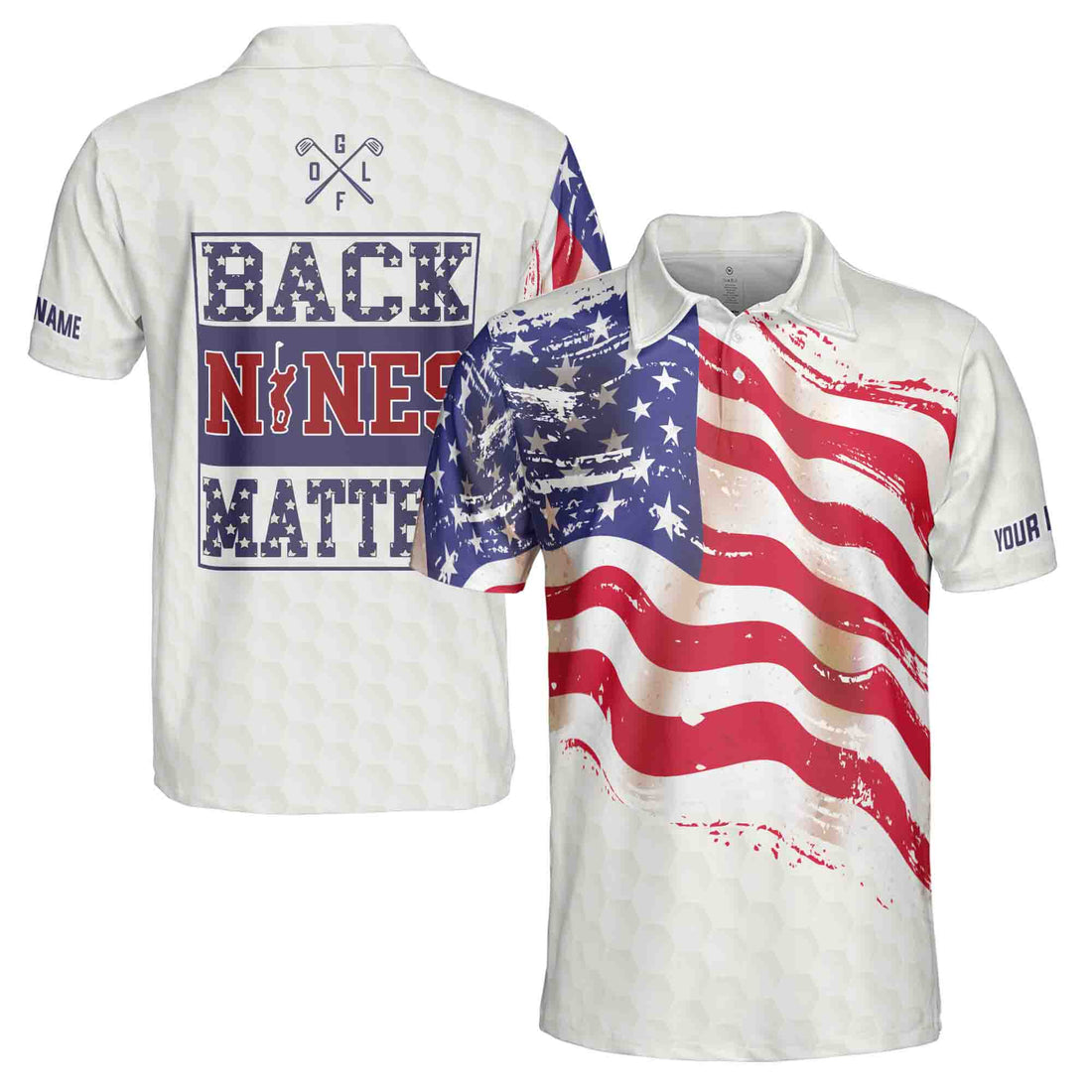 Personalized Back Nines Matter Funny Golf Men 3D All Over Print Men's Polo Shirts S-5XL