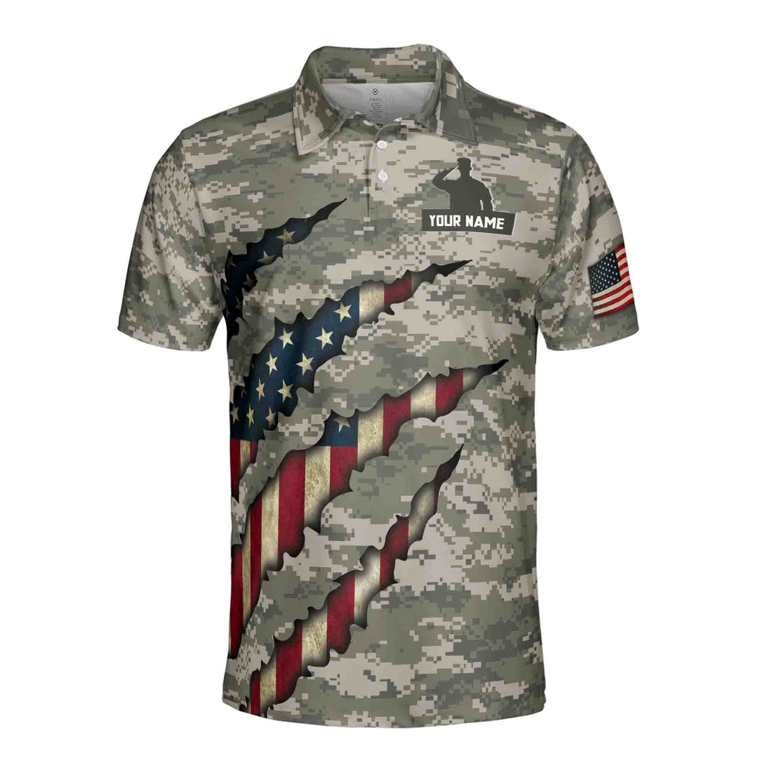 Veteran Military Army Personalized 3D All Over Printed Men's Polo Shirts S-5XL