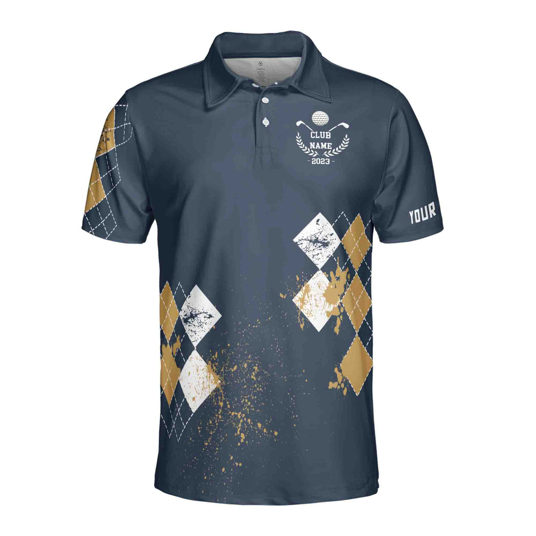 Personalized Name and Golf Club Funny Swing Golf Men's Polo Shirts Size S-5XL