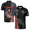 Custom Name Freedom Eagle Vintage American Flag 4th Of July Independence 3D Men's Polo Shirt Size S-5XL