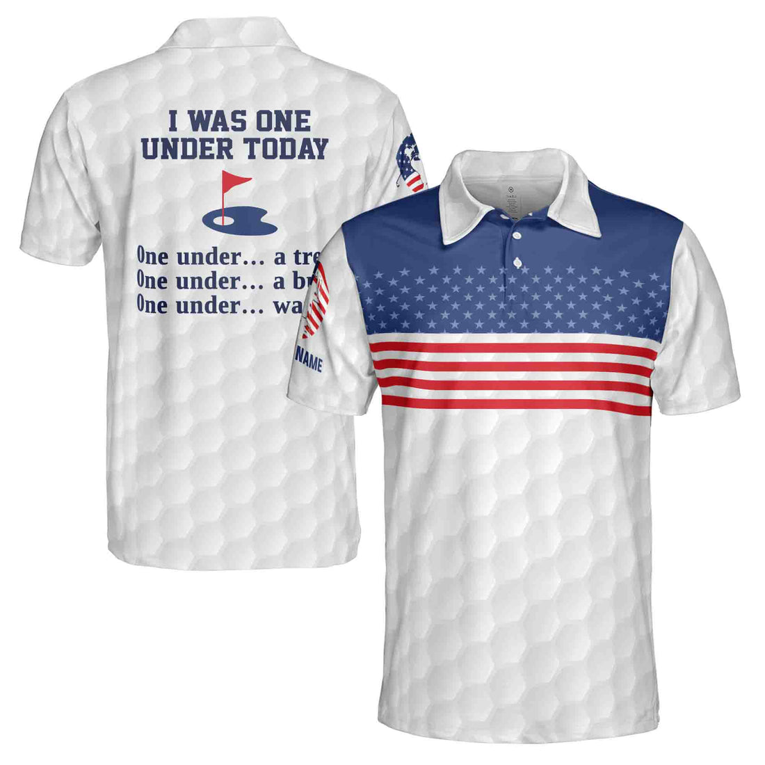 Custom Name USA American Golfer 3D All Over Printed Men's Polo Shirts S-5XL