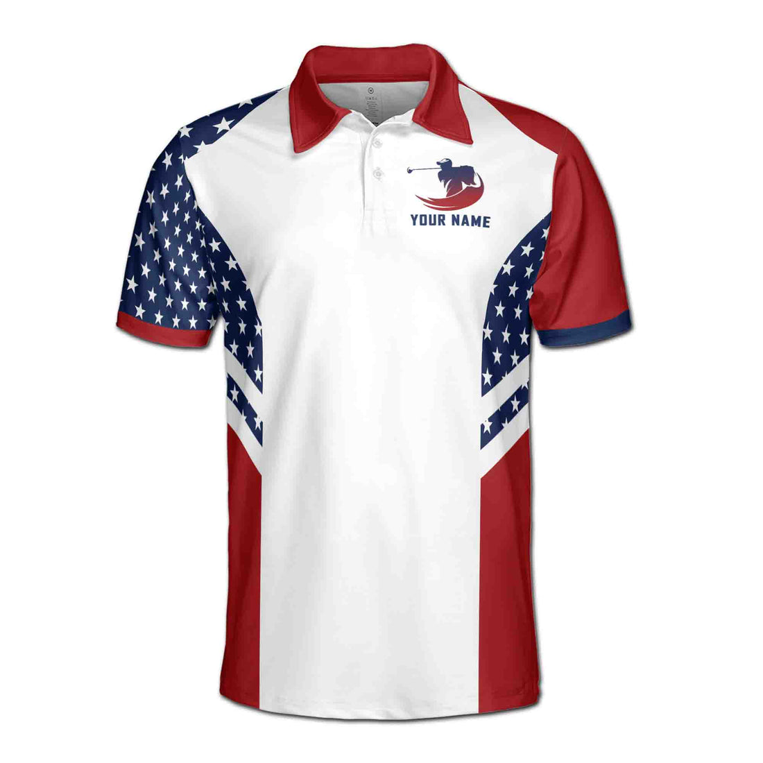 Personalized Name USA American Golfer Golf Team 3D All Over Printed Men's Polo Shirt S-5XL