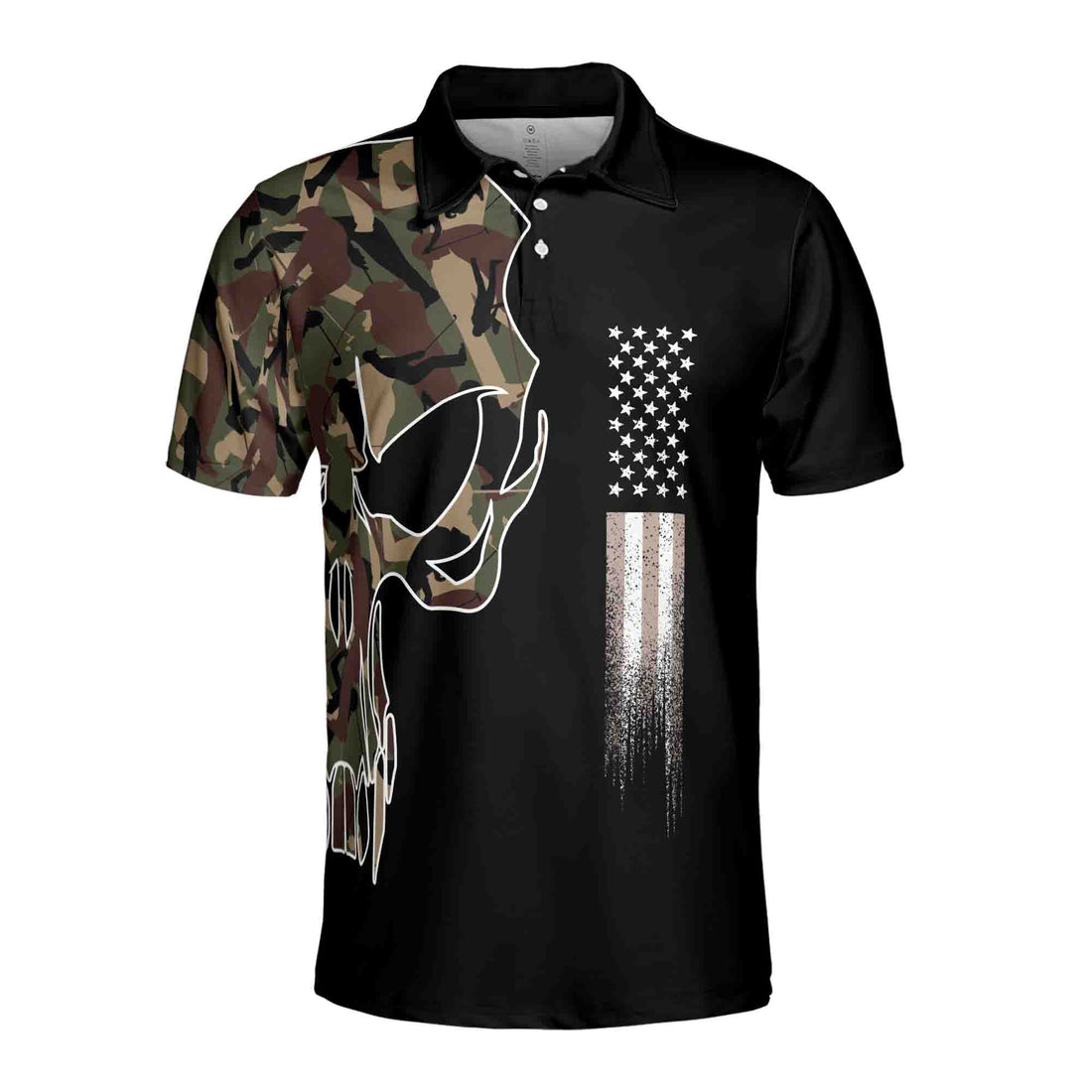 Funny Golf Skull Camo Swing Swear Drink Repeat Golf Team Men's Polo Shirts S-5XL