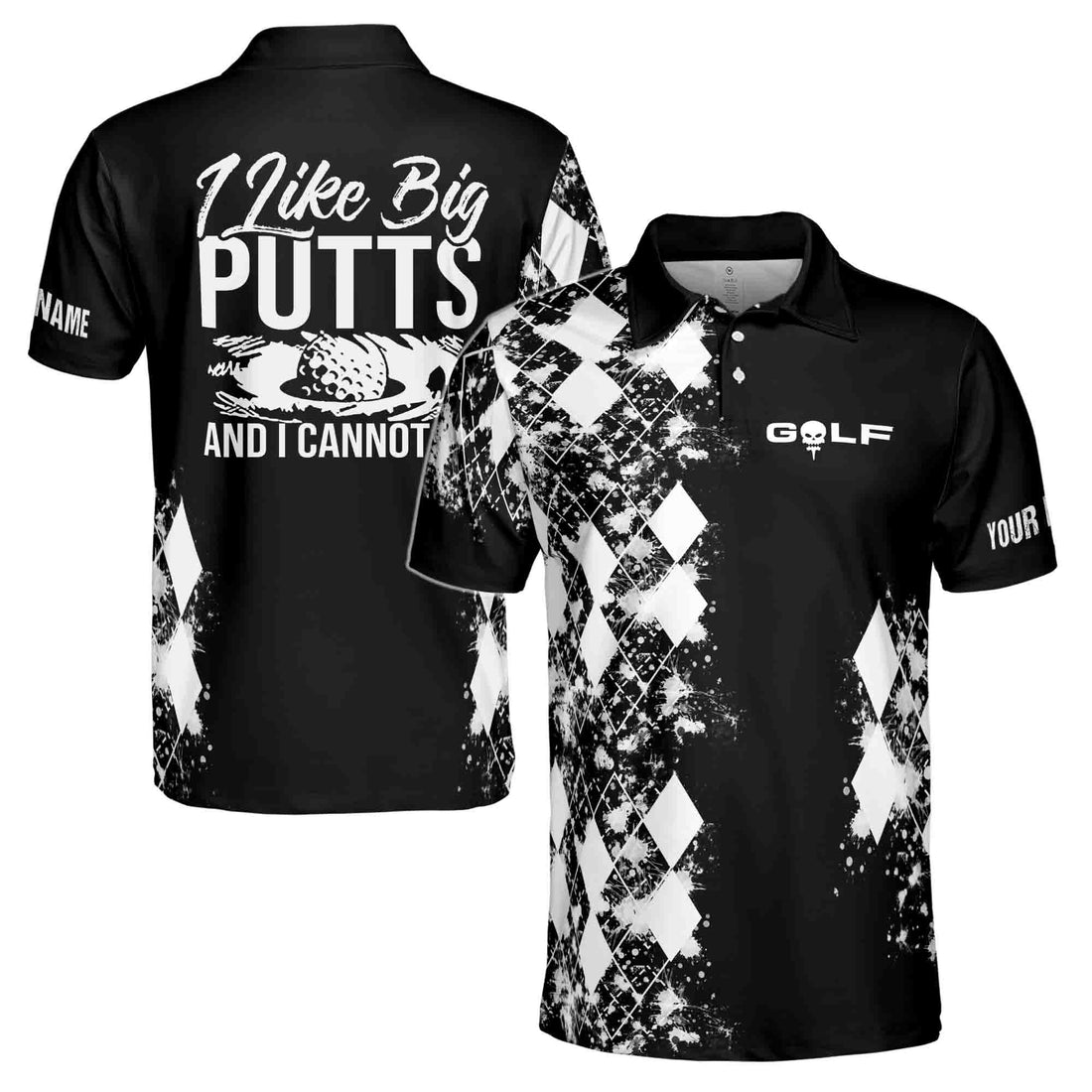 Funny Crazy Golf Men Shirt, I Like Big Putts 3D Men's Polo Shirt Size S-5XL