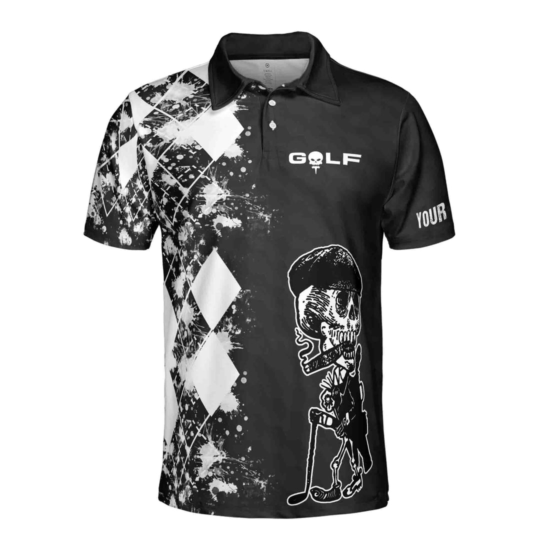 Customize Name Skull Golf Hello Darkness I've Come To You Men's Polo Shirts S-5XL
