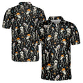 Skeleton Chilling Hawaiian Halloween, Music and Skeleton Men's Polo Shirt S-5XL