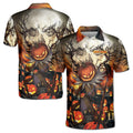 Carving Spooky Tree Pumpkin Halloween Men's Polo Shirt S-5XL
