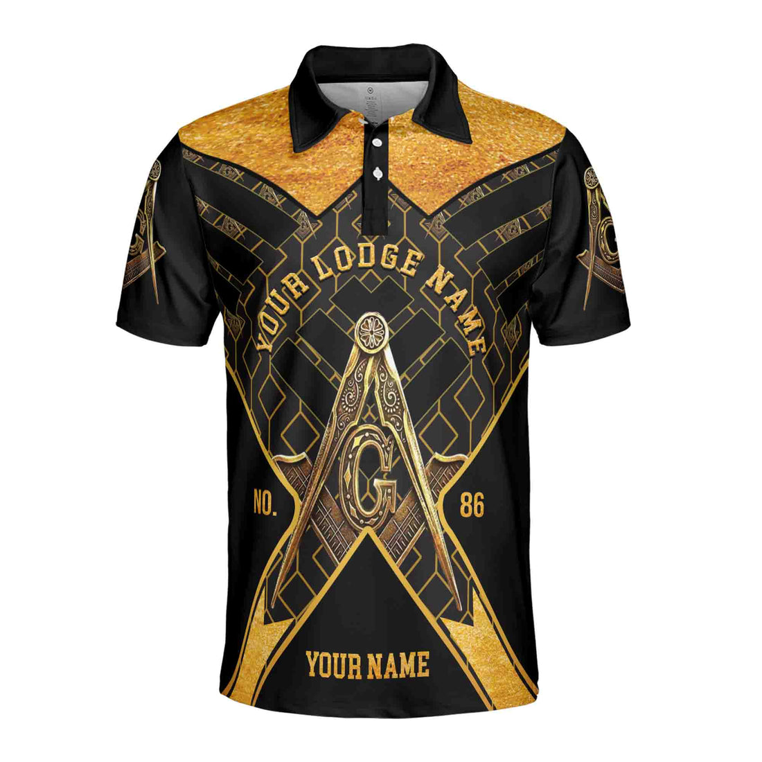 Custom Name and Lodge Freemasonry Masonic Men's Polo Shirts S-5XL