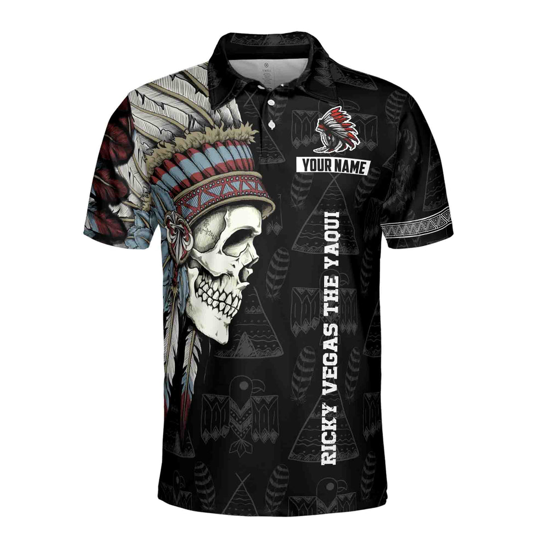 Native American Tribal Chef 3D Men's Polo Shirt S-5XL