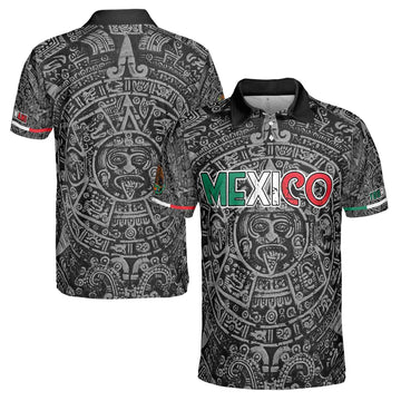 Personalized Name Tribal Pattern Mexico Men's Polo Shirt S-5XL