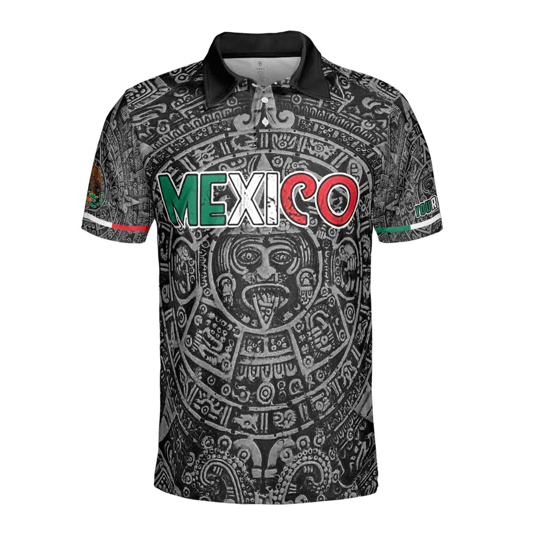 Personalized Name Tribal Pattern Mexico Men's Polo Shirt S-5XL