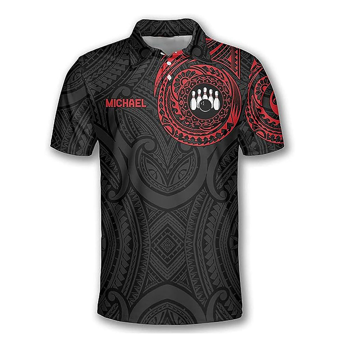 Personalized Name Bowling Tribal Pattern Bowling Team Gift 3D Men's Polo Shirts S-5XL